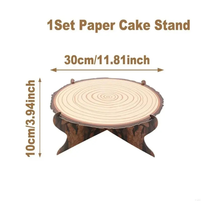 Présentoir Gâteau Effet Rondin de Bois