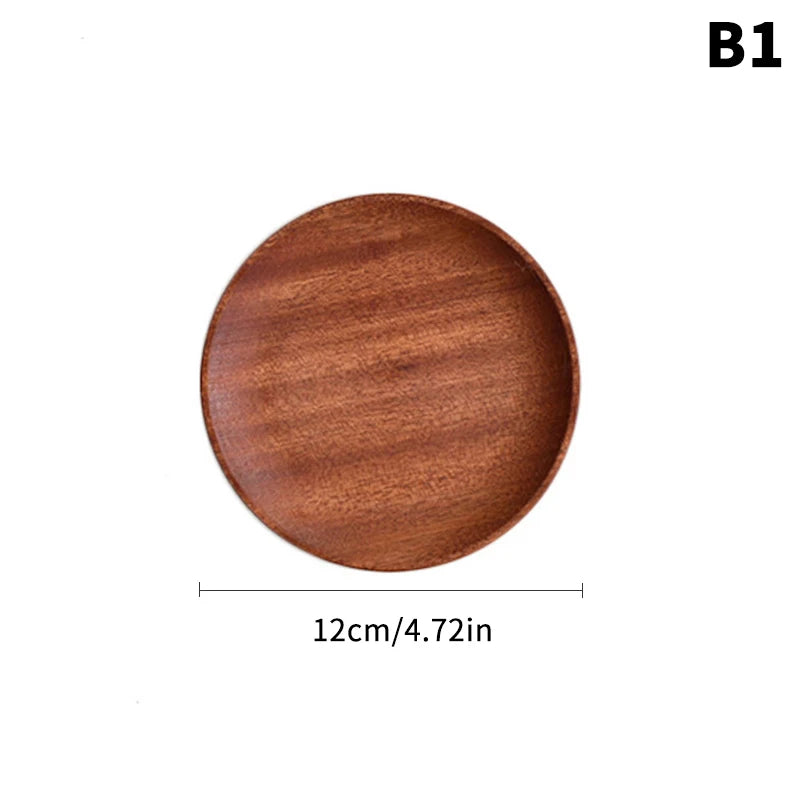 Bandeja de café de nogal tamaño grande, plato de madera para comida, taza, cena, pastel, pan, bandeja de madera maciza, accesorios decorativos de cocina
