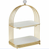 Présentoir Gâteau Céramique Doré – équipement professionnel pour traiteur