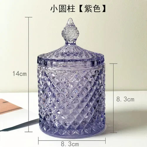 Copa de cristal para dulces, estilo europeo creativo con tapa, tarro para dulces, bandeja, cubo para dulces, tarro de almacenamiento, decoración creativa para sala de estar