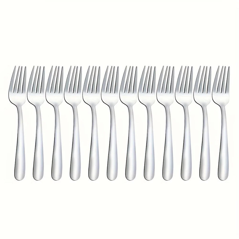 Juego de 12/24/36 tenedores de acero inoxidable, tenedores para carne y para ensalada de frutas, perfectos para frutas, ensaladas y postres.