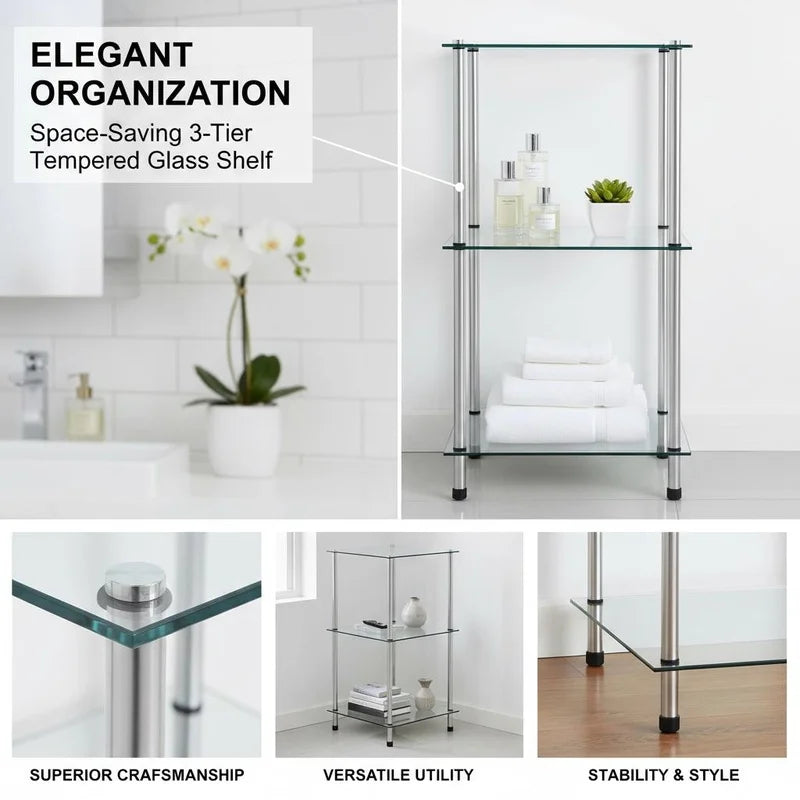 Étagère Présentoir Verre 3 Niveaux