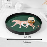 Plateau Décoratif Léopard en Fer