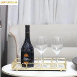 Plateau Marbre Métal Buffet