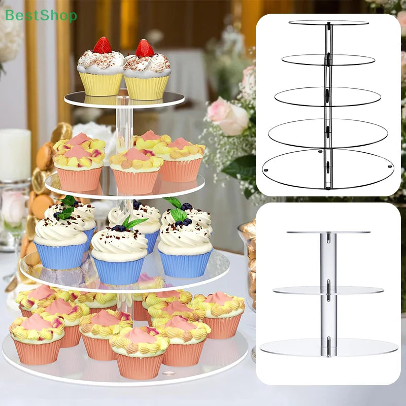 Présentoir Cupcake Acrylique Rond 3 4 5 Étages