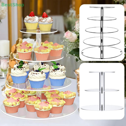 Présentoir Cupcake Acrylique Rond 3 4 5 Étages