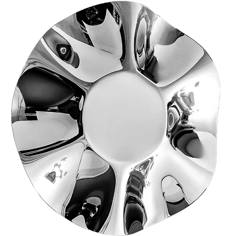 Plateau de service inox ondulé miroir, détail du bord