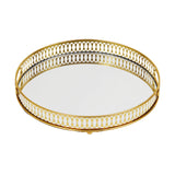 Plateau Rond Doré Miroir Buffet