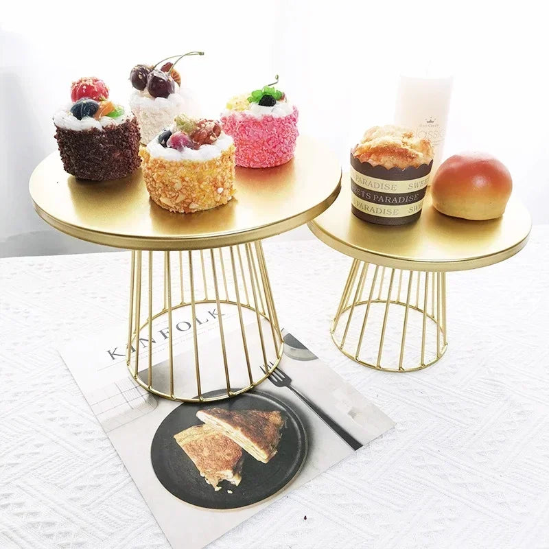 Présentoir Gâteau Métal Doré Événement