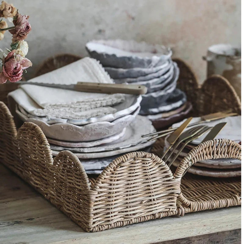 Panier Plateau Tressé Bohème Buffet