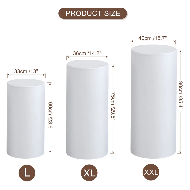 Funda elástica para pedestal de 3/5 piezas, cubierta para cilindro, funda de licra para soporte de cilindro para decoración de cumpleaños y bodas