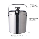 Seau à Glace Inox Isotherme Couvercle