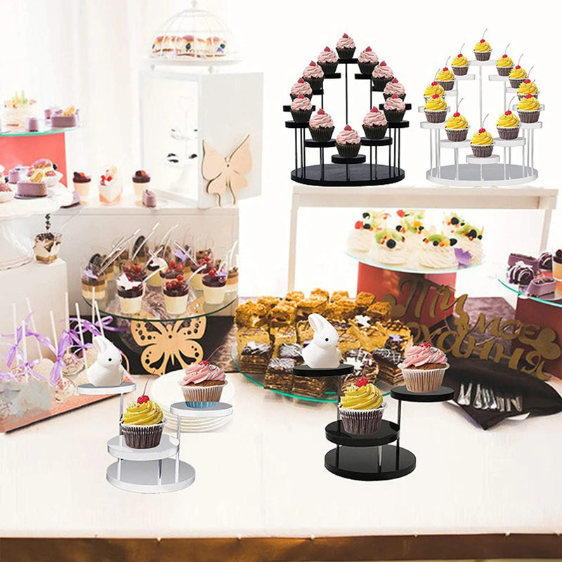 Tour Présentoir Dessert Acrylique Multi-Niveaux