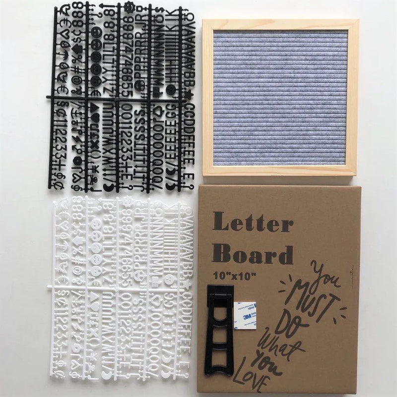 Tablero de letras de fieltro y madera, letrero de alfabeto para decoración de pared del hogar, tablero de mensajes estilo Ins