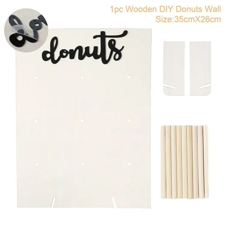 Présentoir Donuts Mural Bois Mariage