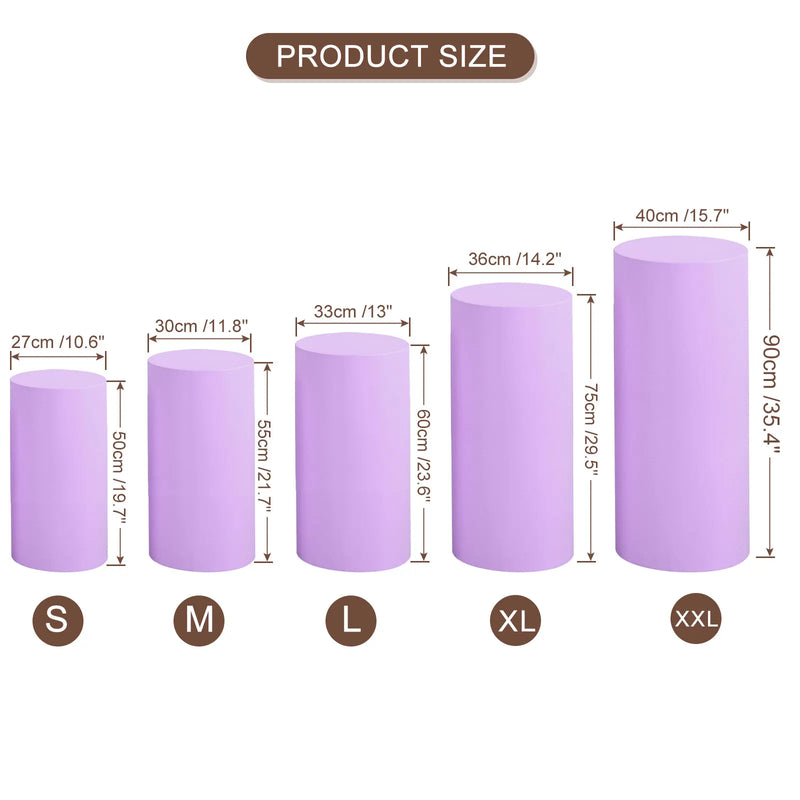 Funda elástica para pedestal de 3/5 piezas, cubierta para cilindro, funda de licra para soporte de cilindro para decoración de cumpleaños y bodas