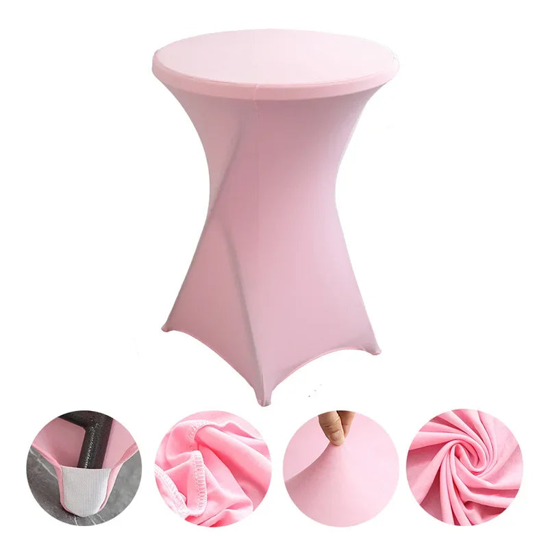 Mantel elástico para decoración de bodas, funda para mesa de cóctel, licra elástica, mesa alta, hotel, fiesta de cumpleaños, varios colores