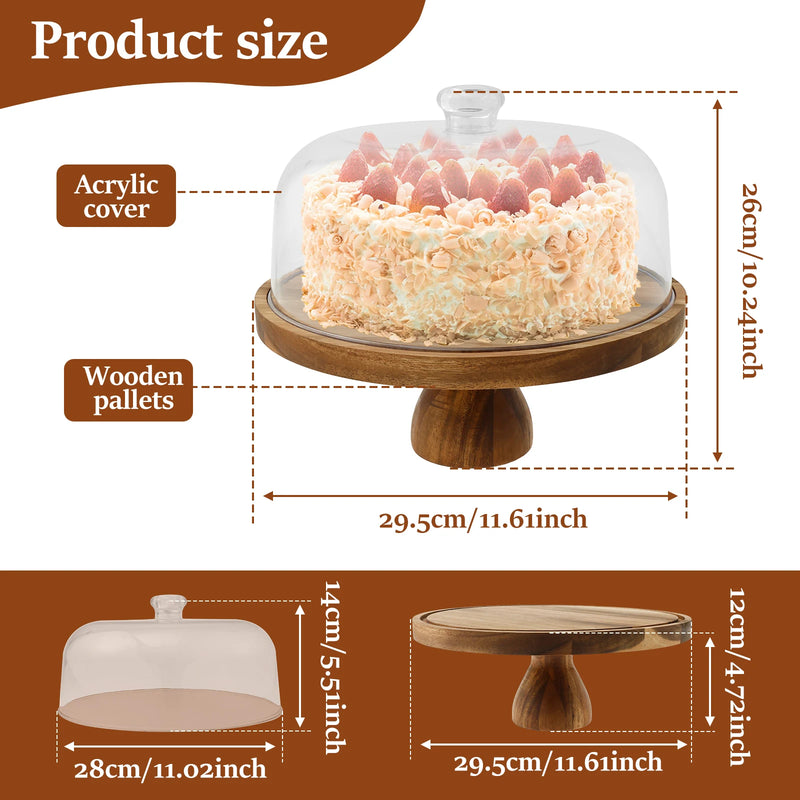 Présentoir Gâteau Bois avec Couvercle
