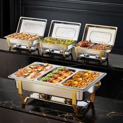Chauffe-Plat Buffet Inox Doré 8 Litres