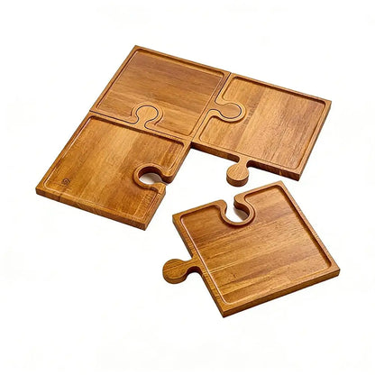 Plateau Bois Puzzle 4 Pièces Buffet Réception