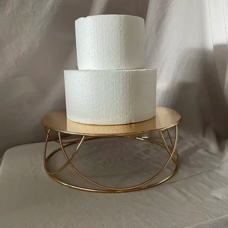Présentoir Gâteau Doré Spirale Mariage