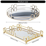 Plateau Miroir Doré Élégant