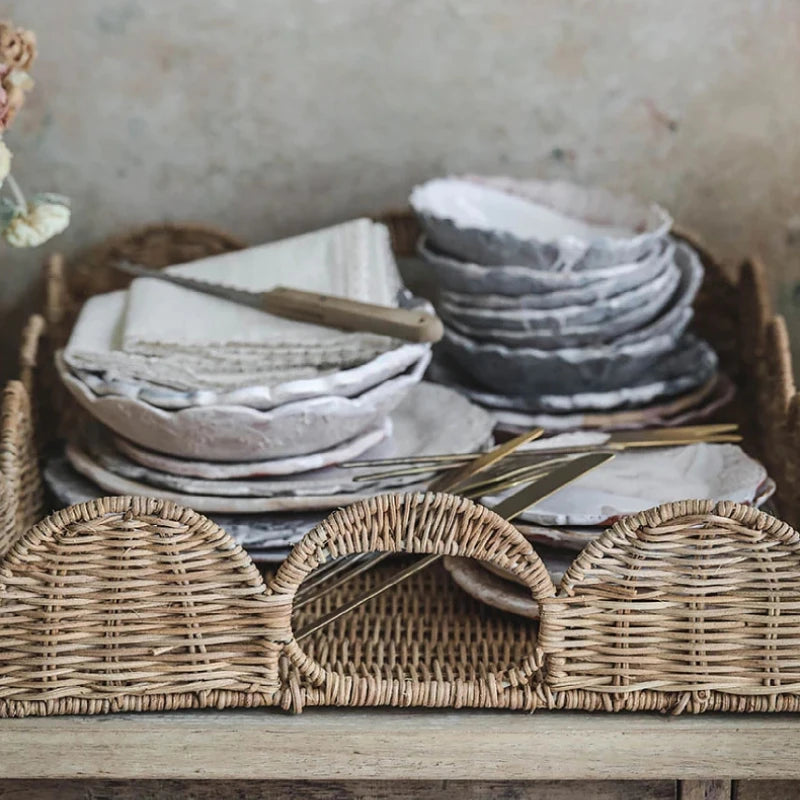 Panier Plateau Tressé Bohème Buffet