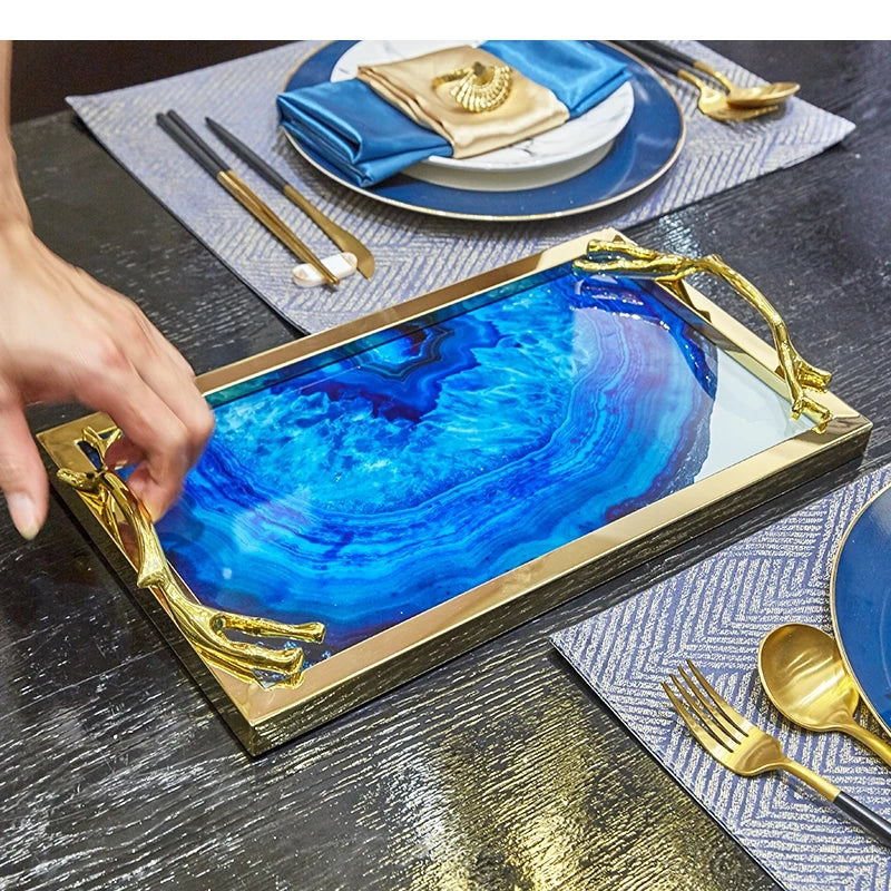 Plateau Décoratif Verre Présentation Raffinée