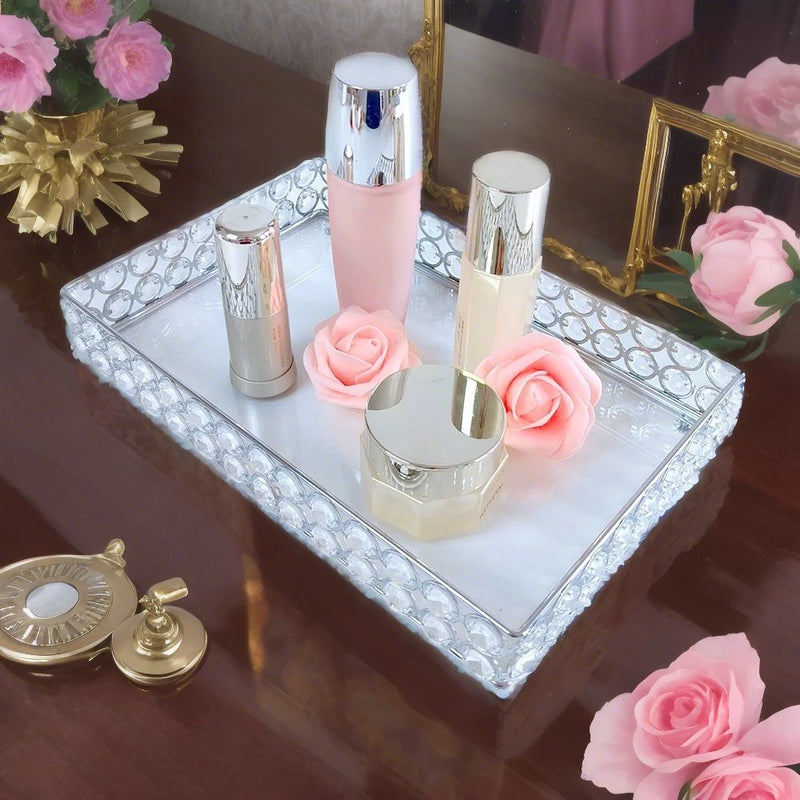 Présentoir Gâteau Miroir Doré et Argenté