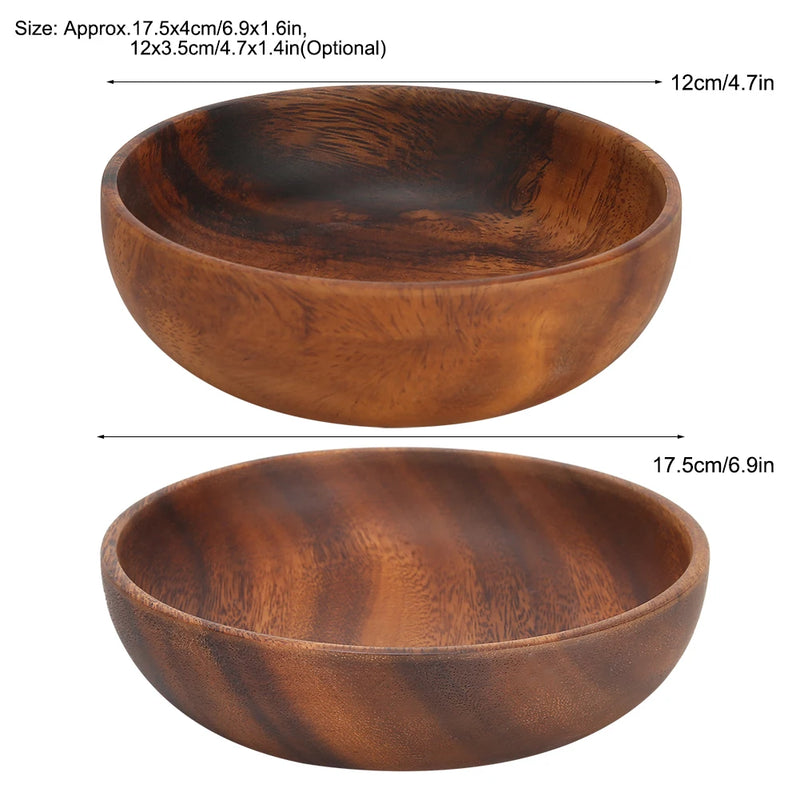 Cuencos de madera para servir, plato de aperitivos de madera, frutero, ensaladera, cuenco para sopa, cuenco de madera para sopa, accesorios de cocina para el hogar y cafeterías