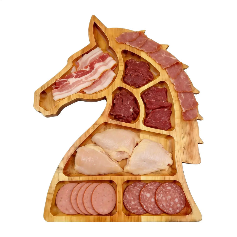 Plateau Bois Compartiments Tête de Cheval