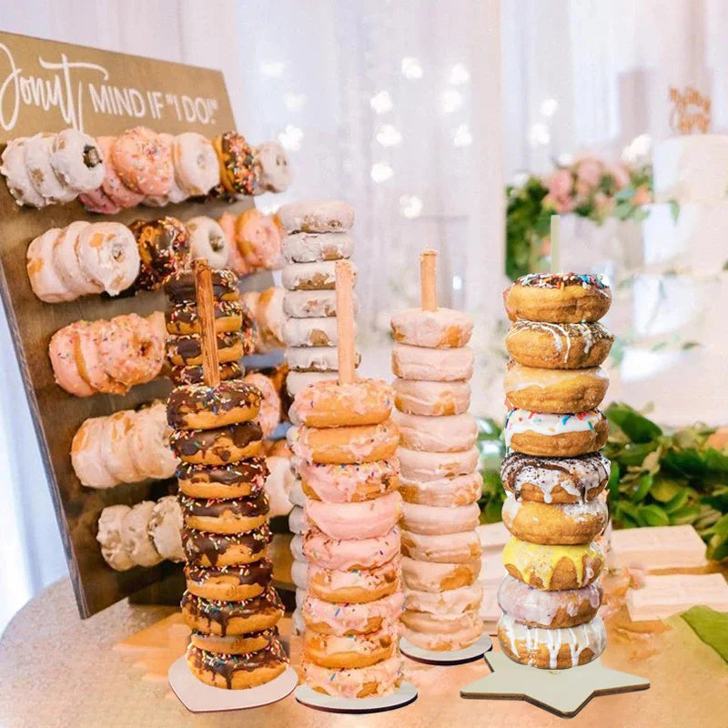Panneau Bois Présentoir Donuts Mariage