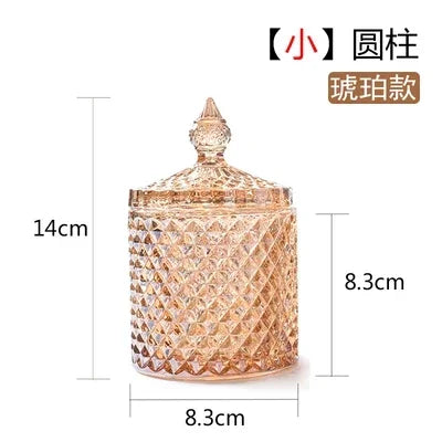 Copa de cristal para dulces, estilo europeo creativo con tapa, tarro para dulces, bandeja, cubo para dulces, tarro de almacenamiento, decoración creativa para sala de estar