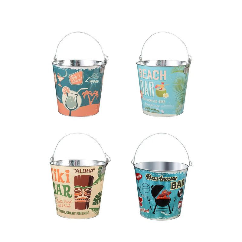 Tina enfriadora de bebidas, cubeta para hielo, cubeta redonda para vino, recipiente enfriador de bebidas para botellas de cerveza, botellas de champán, fiestas, hogar, pub