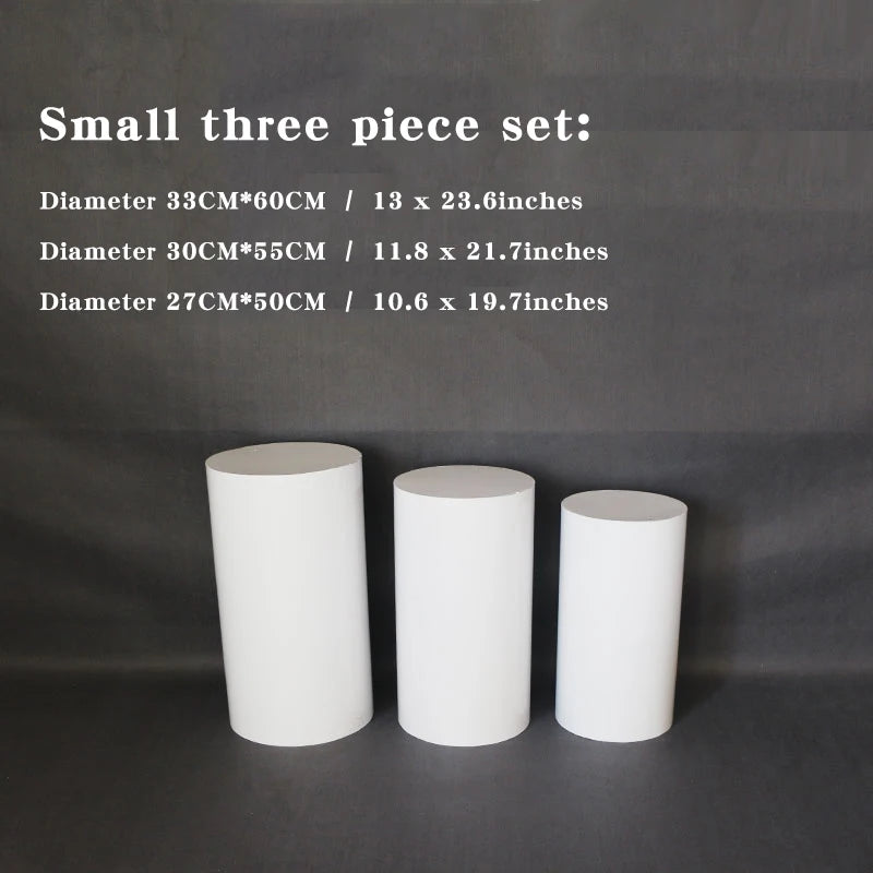 Ensemble Présentoirs Piédestaux Blancs Mariage