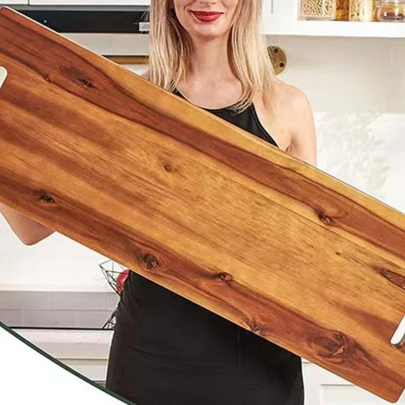 Tabla de embutidos grande de 36 pulgadas, bandeja para servir extralarga, plato de madera para comida, para comedor, hogar, camping, sala de estar, exhibición de frutas