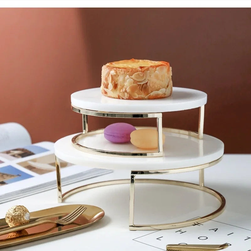 Plateau Marbre Blanc Dessert Buffet