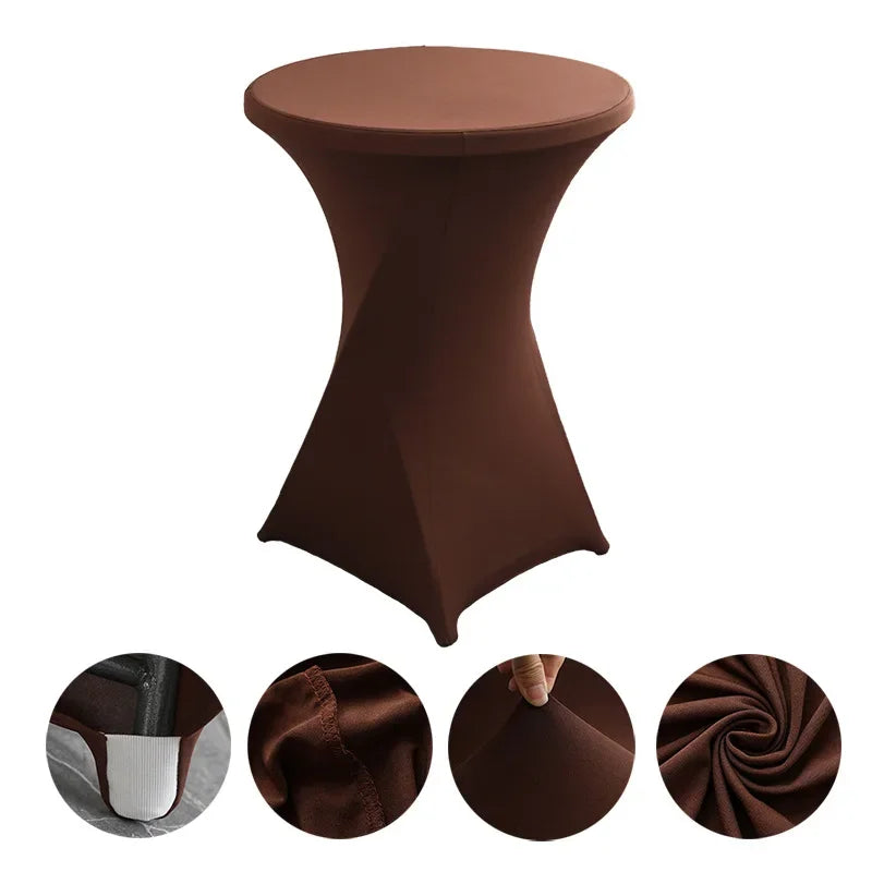 Mantel elástico para decoración de bodas, funda para mesa de cóctel, licra elástica, mesa alta, hotel, fiesta de cumpleaños, varios colores