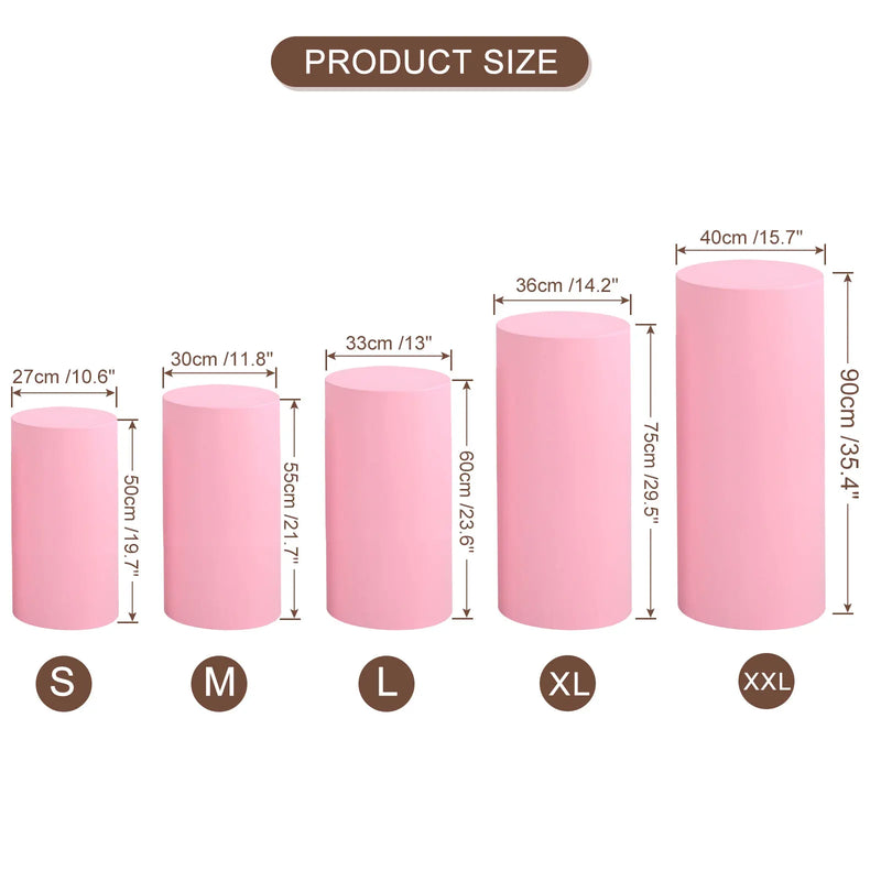 Funda elástica para pedestal de 3/5 piezas, cubierta para cilindro, funda de licra para soporte de cilindro para decoración de cumpleaños y bodas