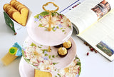 Présentoir Gâteau Porcelaine Floral
