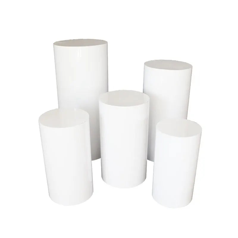 Ensemble Présentoirs Piédestaux Blancs Mariage