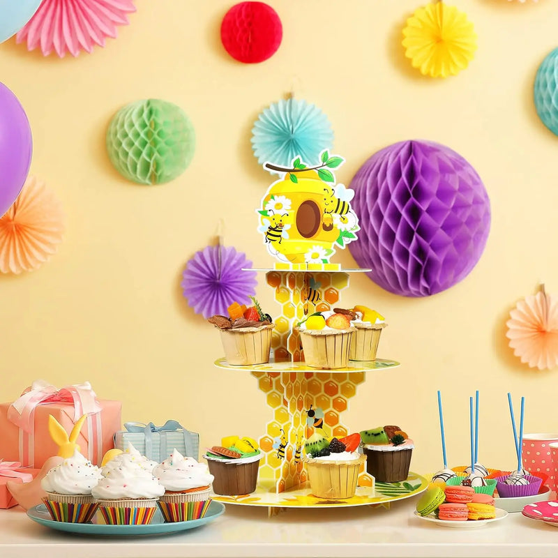 Présentoir Cupcakes Carton Abeille Fête