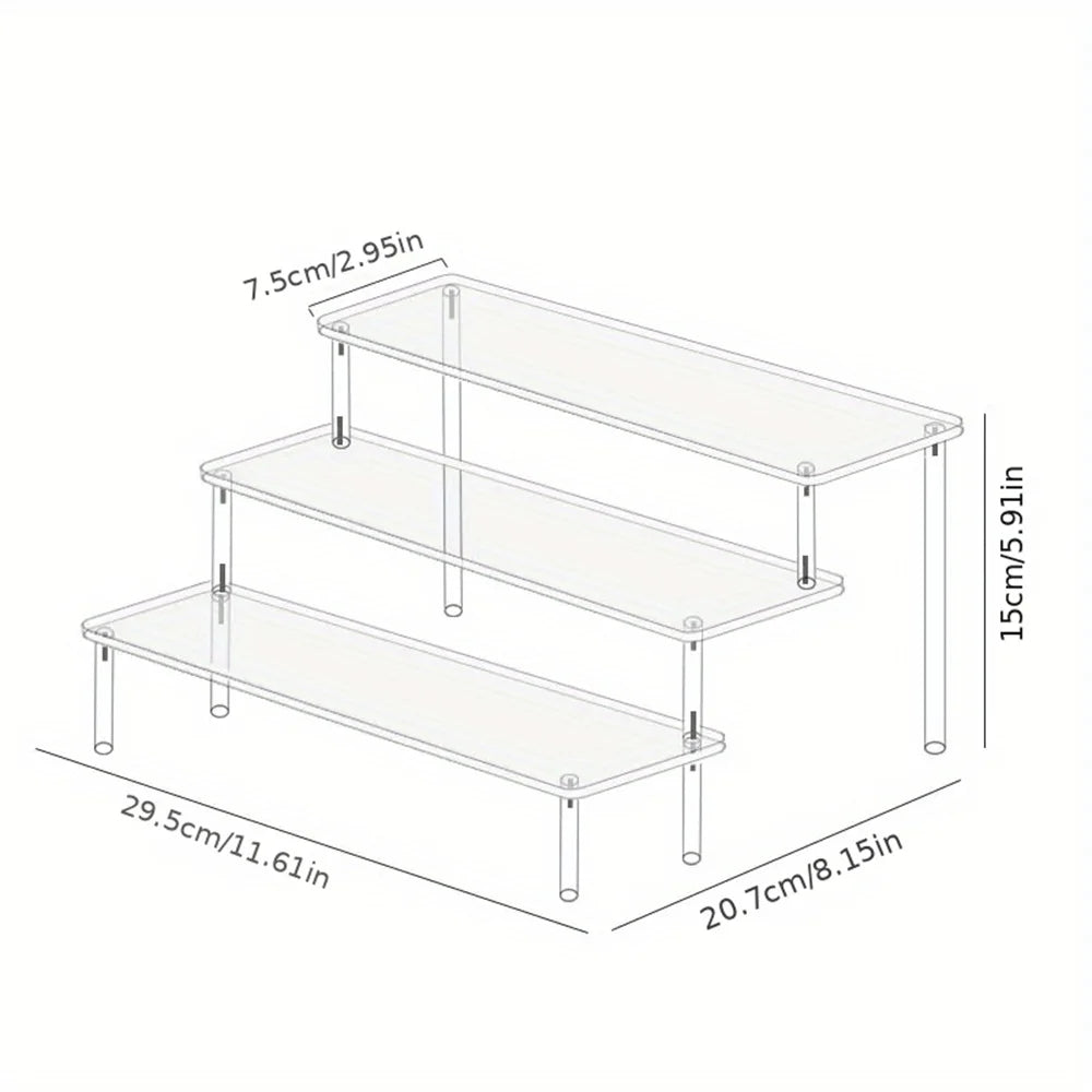 Présentoir Acrylique Trapézoïdal Multi-Niveaux