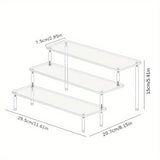 Présentoir Acrylique Trapézoïdal Multi-Niveaux – ensemble buffet événement chic et moderne