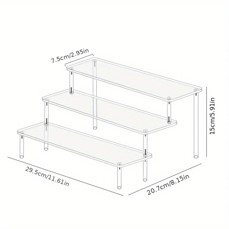Présentoir Acrylique Trapézoïdal Multi-Niveaux – ensemble buffet événement chic et moderne