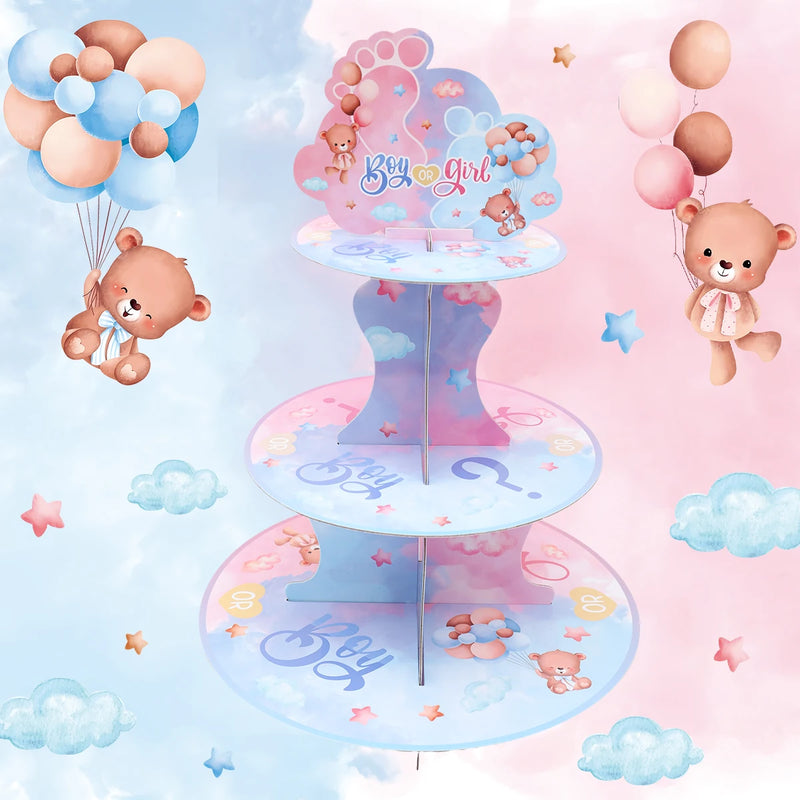Présentoir Cupcake Gender Reveal