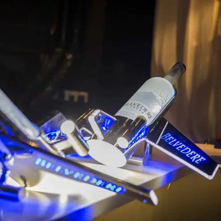 Présentoir Bouteille Fusée LED Rechargeable