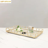 Plateau Marbre Métal Buffet