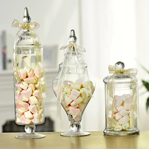 Bocal Verre Transparent Bonbons Décoratif