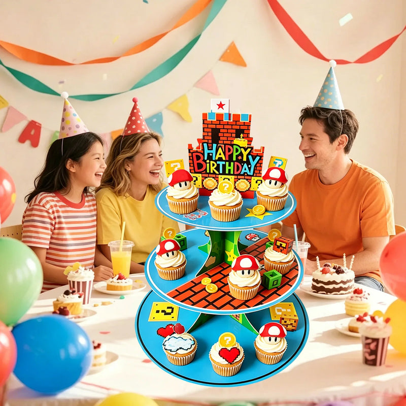 Présentoir Cupcakes 3 Étages Anniversaire